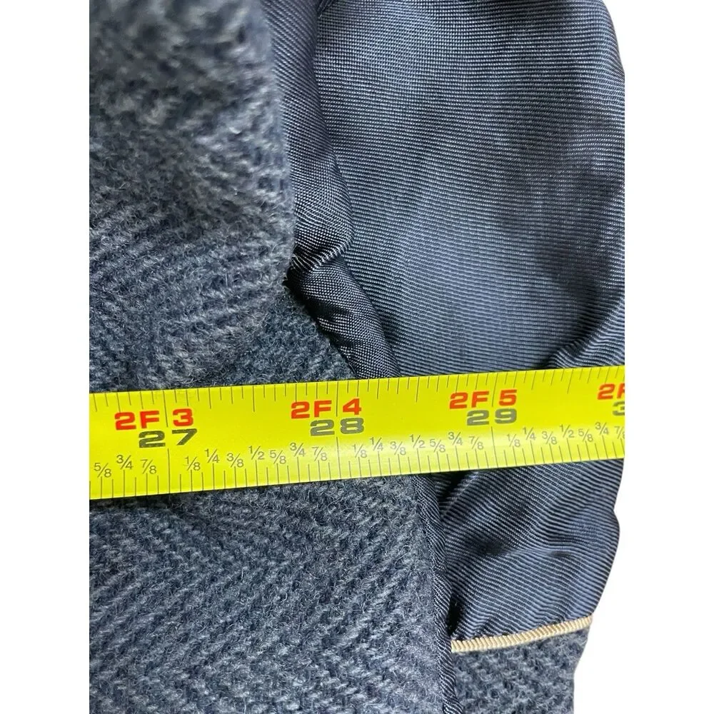 Walter Pye’s 100% Wool Blazer Herringbone Blue Vintage Size 38R